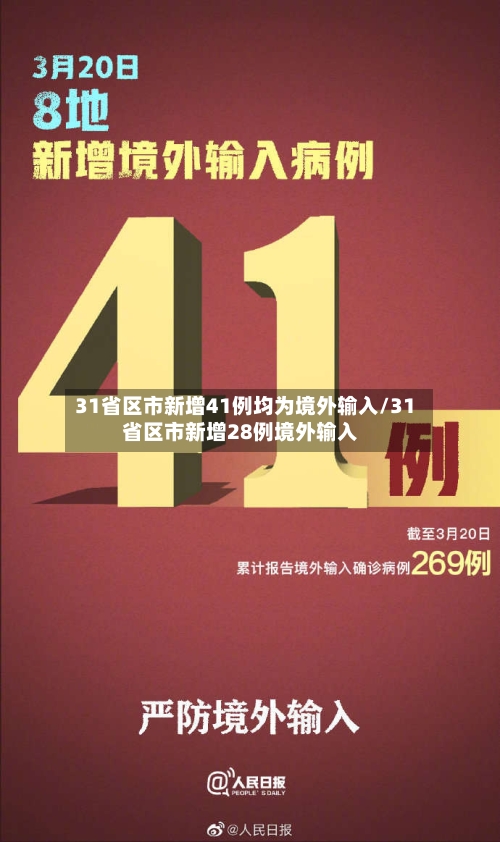 31省区市新增41例均为境外输入/31省区市新增28例境外输入