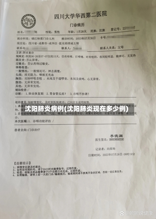 沈阳肺炎病例(沈阳肺炎现在多少例)-第2张图片