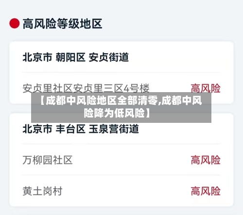 【成都中风险地区全部清零,成都中风险降为低风险】-第2张图片