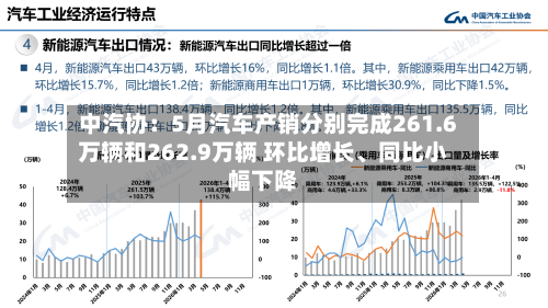 中汽协：5月汽车产销分别完成261.6万辆和262.9万辆 环比增长、同比小幅下降