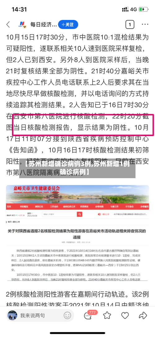 【苏州新增确诊病例3例,苏州新增1例确诊病例】-第3张图片