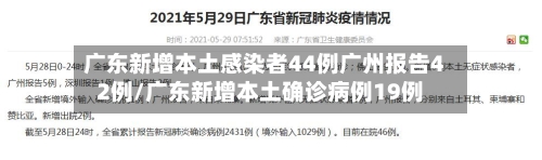 广东新增本土感染者44例广州报告42例/广东新增本土确诊病例19例