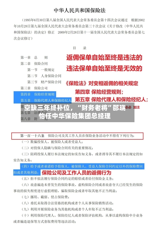 空缺三年终补位，“财务老将”邵晓怡任中华保险集团总经理-第2张图片