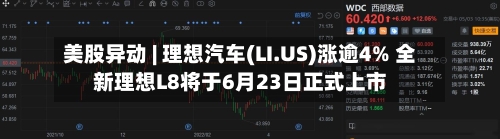 美股异动 | 理想汽车(LI.US)涨逾4% 全新理想L8将于6月23日正式上市