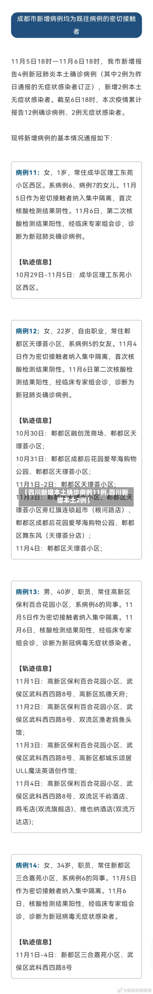 【四川新增本土确诊病例11例,四川新增本土2例】