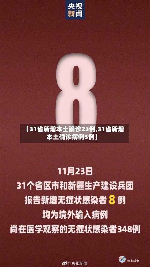 【31省新增本土确诊23例,31省新增本土确诊病例5例】