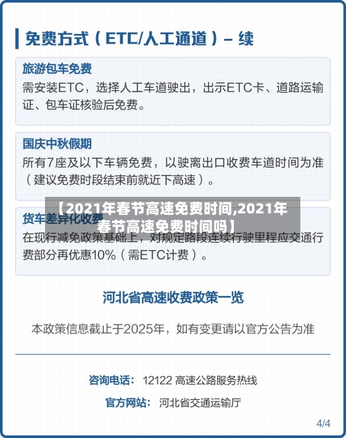【2021年春节高速免费时间,2021年春节高速免费时间吗】
