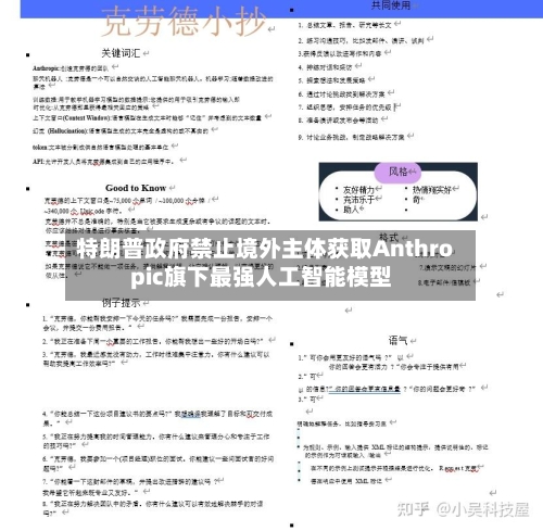 特朗普政府禁止境外主体获取Anthropic旗下最强人工智能模型-第3张图片