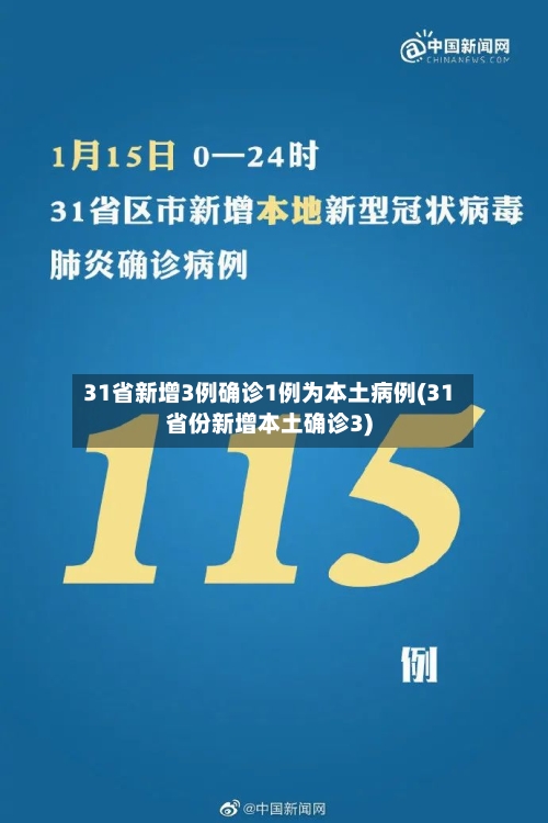 31省新增3例确诊1例为本土病例(31省份新增本土确诊3)