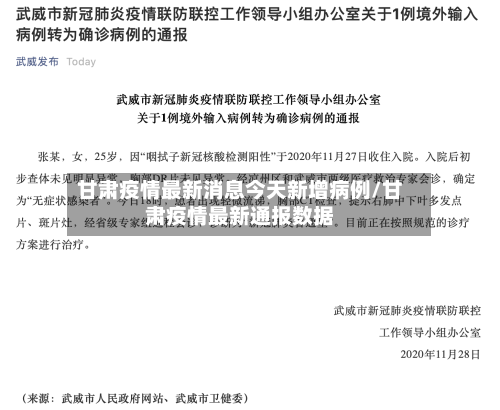 甘肃疫情最新消息今天新增病例/甘肃疫情最新通报数据