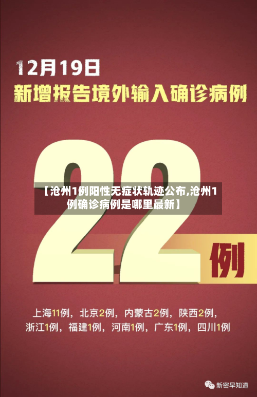 【沧州1例阳性无症状轨迹公布,沧州1例确诊病例是哪里最新】
