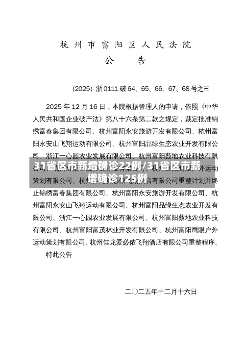 31省区市新增确诊22例/31省区市新增确诊125例-第2张图片