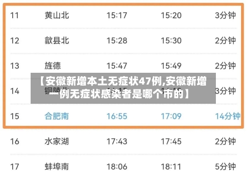 【安徽新增本土无症状47例,安徽新增一例无症状感染者是哪个市的】-第2张图片