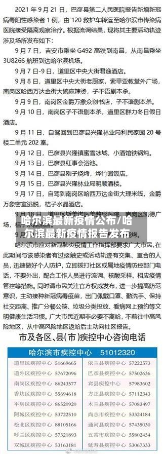哈尔滨最新疫情公布/哈尔滨最新疫情报告发布-第3张图片