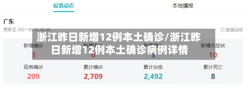 浙江昨日新增12例本土确诊/浙江昨日新增12例本土确诊病例详情