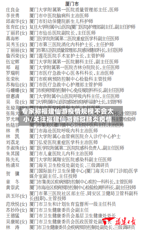 专家称福建仙游疫情规模不会太小/关注福建仙游新冠肺炎疫情