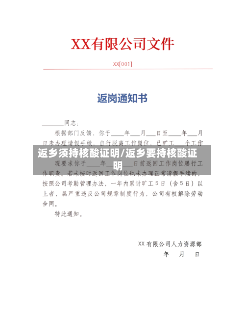 返乡须持核酸证明/返乡要持核酸证明