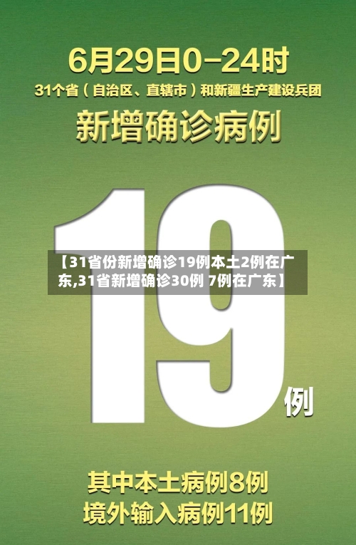 【31省份新增确诊19例本土2例在广东,31省新增确诊30例 7例在广东】