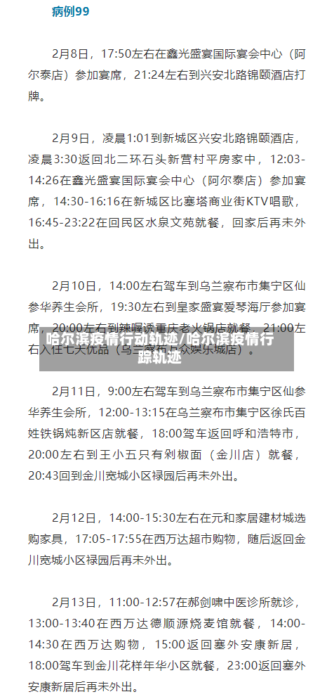 哈尔滨疫情行动轨迹/哈尔滨疫情行踪轨迹