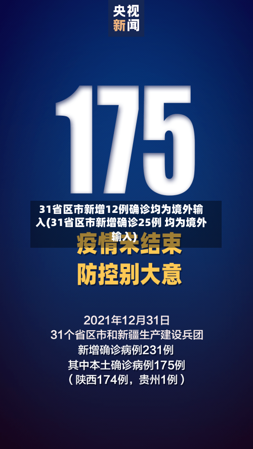 31省区市新增12例确诊均为境外输入(31省区市新增确诊25例 均为境外输入)