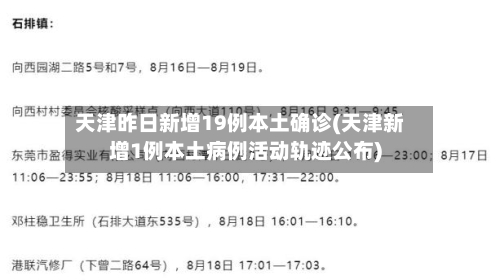 天津昨日新增19例本土确诊(天津新增1例本土病例活动轨迹公布)-第2张图片