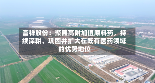 富祥股份：聚焦高附加值原料药，持续深耕、巩固并扩大在既有医药领域的优势地位