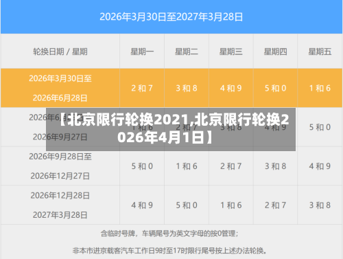 【北京限行轮换2021,北京限行轮换2026年4月1日】-第2张图片