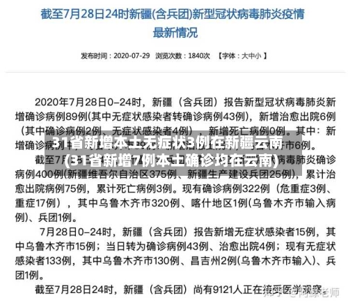 31省新增本土无症状3例在新疆云南(31省新增7例本土确诊均在云南)-第3张图片