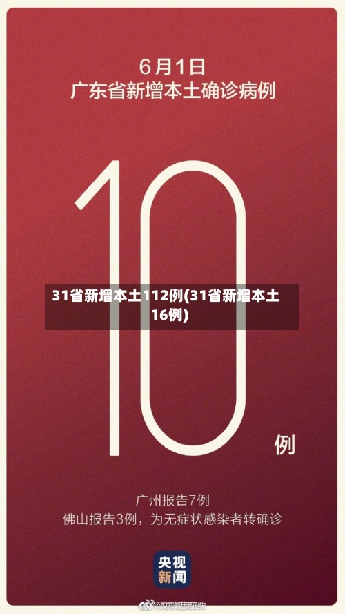 31省新增本土112例(31省新增本土16例)