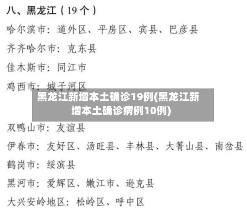黑龙江新增本土确诊19例(黑龙江新增本土确诊病例10例)-第2张图片