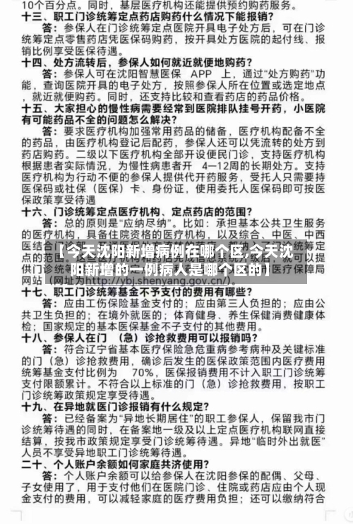 【今天沈阳新增病例在哪个区,今天沈阳新增的一例病人是哪个区的】-第2张图片