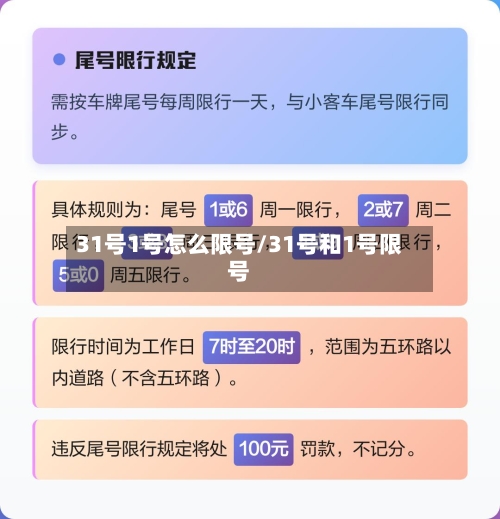 31号1号怎么限号/31号和1号限号