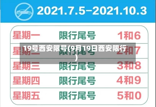 19号西安限号(9月19日西安限行)-第3张图片
