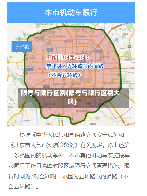 限号与限行区别(限号与限行区别大吗)