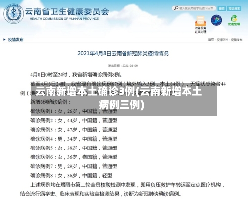 云南新增本土确诊3例(云南新增本土病例三例)