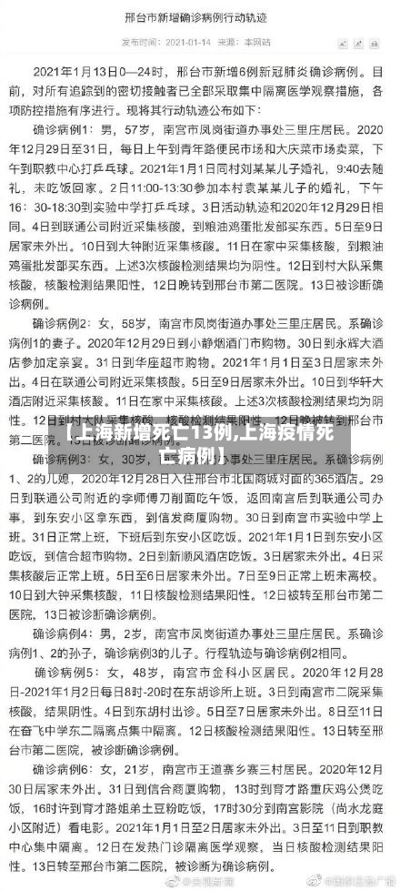 【上海新增死亡13例,上海疫情死亡病例】