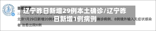 辽宁昨日新增29例本土确诊/辽宁昨日新增1例病例