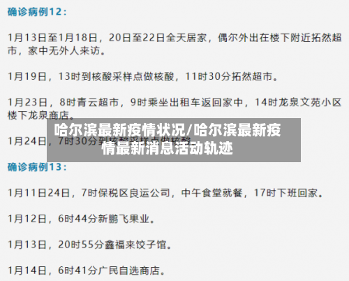 哈尔滨最新疫情状况/哈尔滨最新疫情最新消息活动轨迹-第3张图片