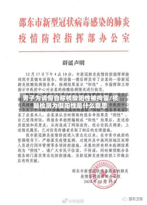 男子为请假自称核酸阳性被拘留/核酸检测为假阳性是什么意思-第3张图片