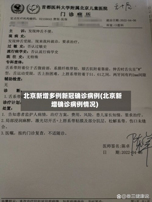 北京新增多例新冠确诊病例(北京新增确诊病例情况)