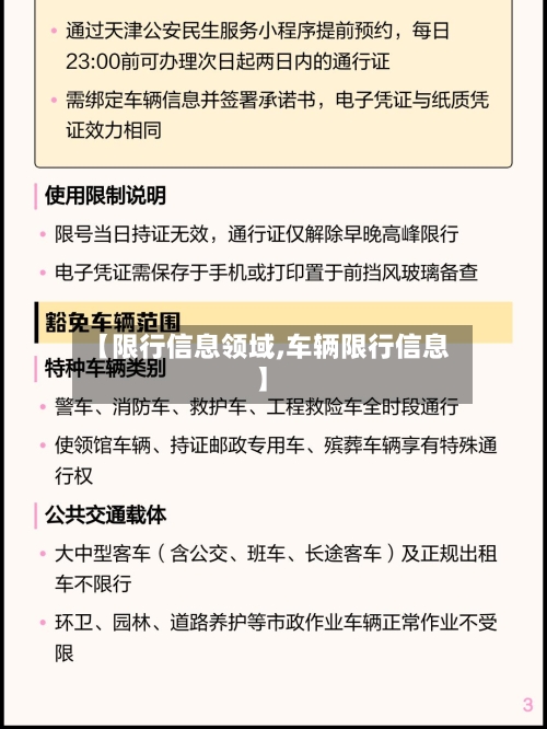 【限行信息领域,车辆限行信息】