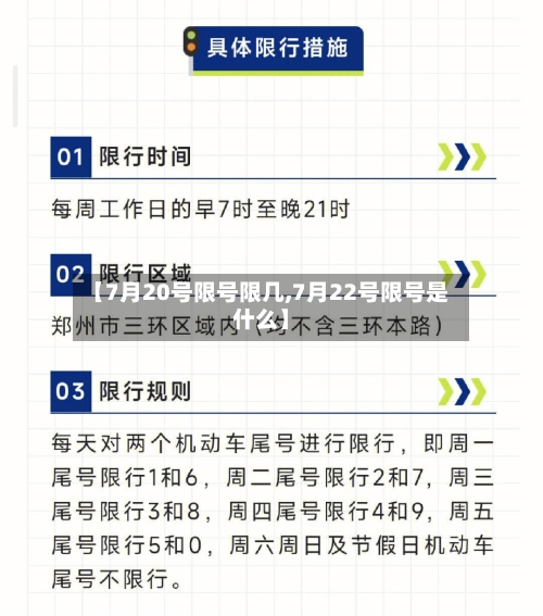 【7月20号限号限几,7月22号限号是什么】