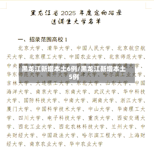 黑龙江新增本土6例/黑龙江新增本土5例-第2张图片
