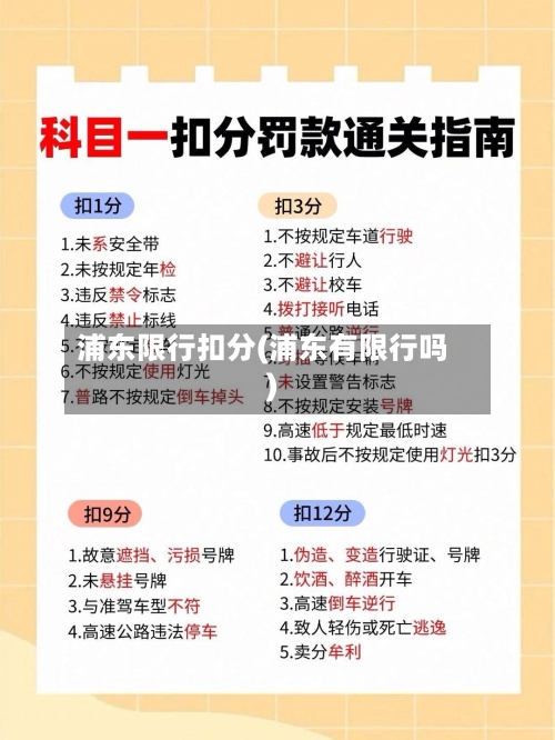 浦东限行扣分(浦东有限行吗)