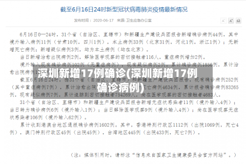 深圳新增17例确诊(深圳新增17例确诊病例)-第2张图片
