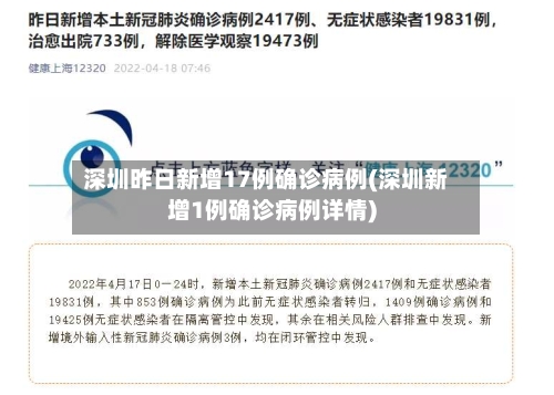 深圳昨日新增17例确诊病例(深圳新增1例确诊病例详情)-第2张图片