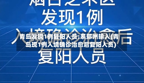 青岛发现1例复阳人员:系郑州输入(青岛现1例入境确诊治愈后复阳人员)-第2张图片