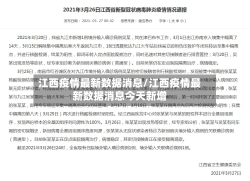 江西疫情最新数据消息/江西疫情最新数据消息今天新增