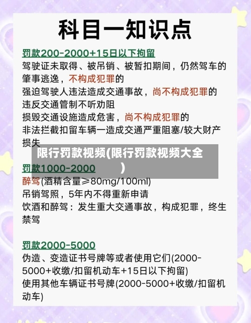 限行罚款视频(限行罚款视频大全)