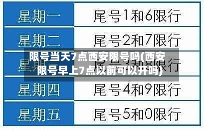 限号当天7点西安限号吗(西安限号早上7点以前可以开吗)-第2张图片